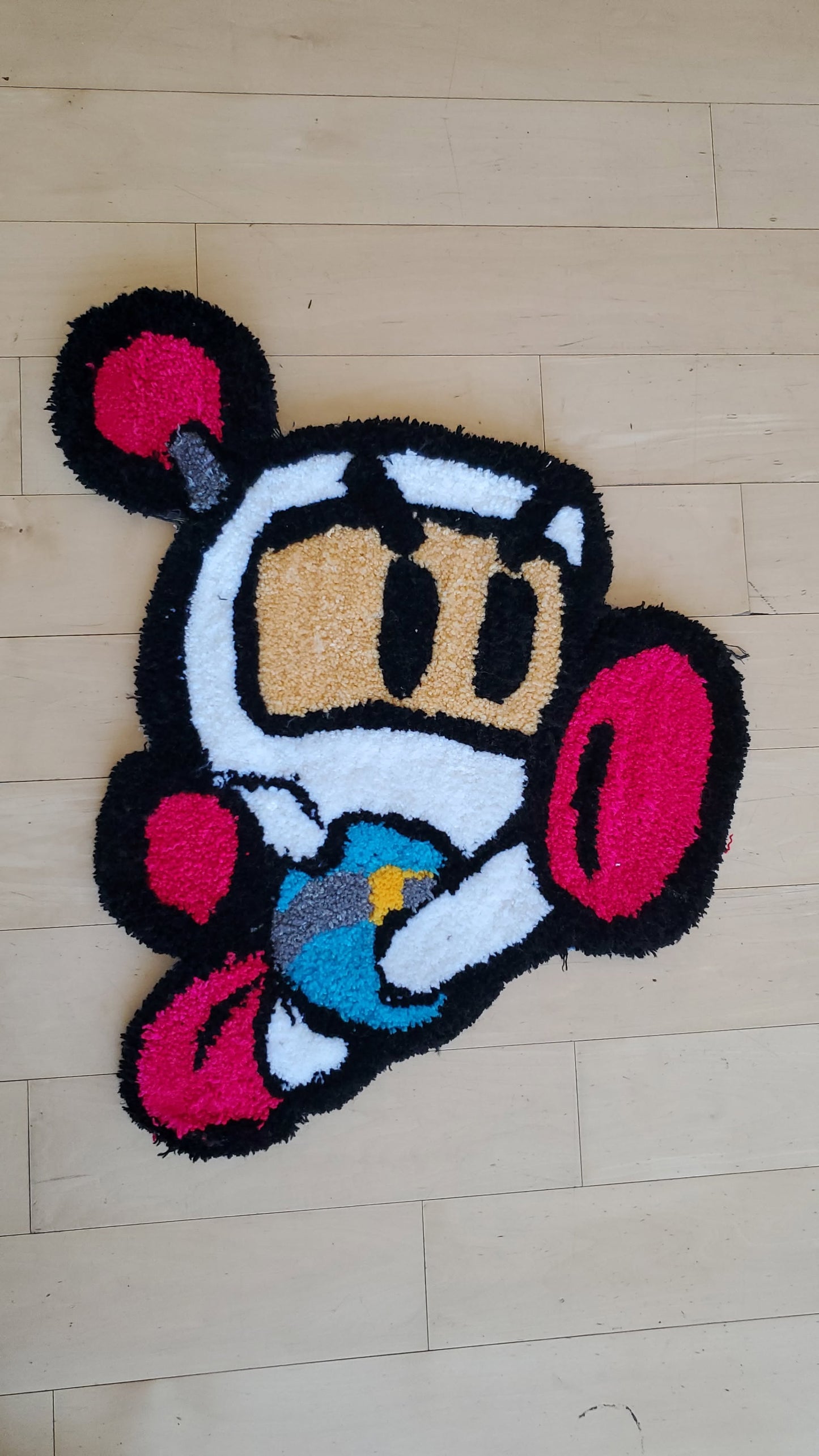 Retro Arcade Bomber Character Rug