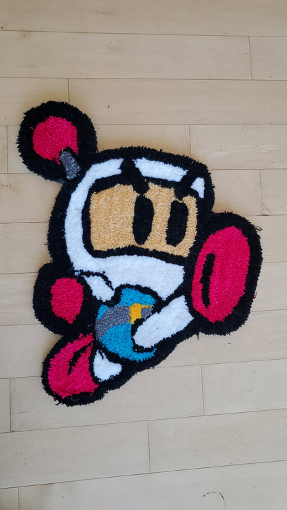 Retro Arcade Bomber Character Rug