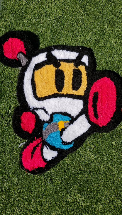 Retro Arcade Bomber Character Rug