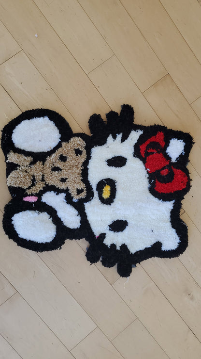 Hello Kitty 25" Handmade Tufted Rug – Kawaii Bedroom Decor