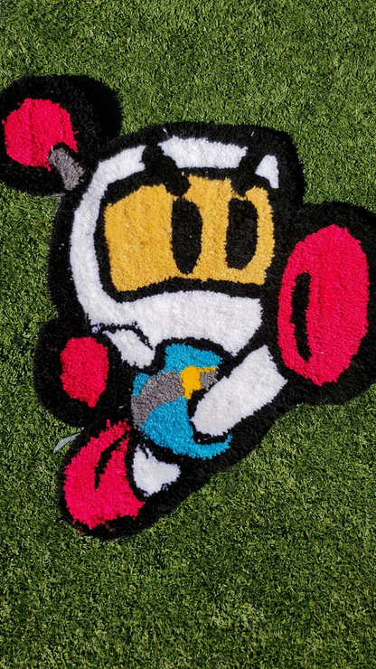 Retro Arcade Bomber Character Rug