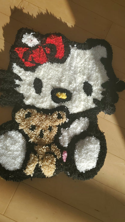 Hello Kitty 25" Handmade Tufted Rug – Kawaii Bedroom Decor