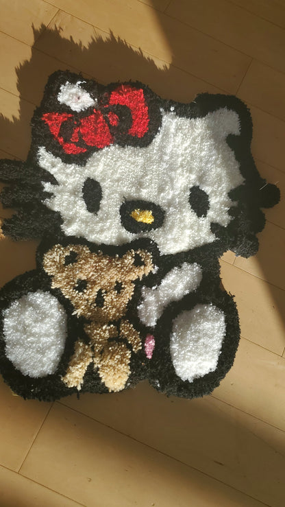Hello Kitty 25" Handmade Tufted Rug – Kawaii Bedroom Decor