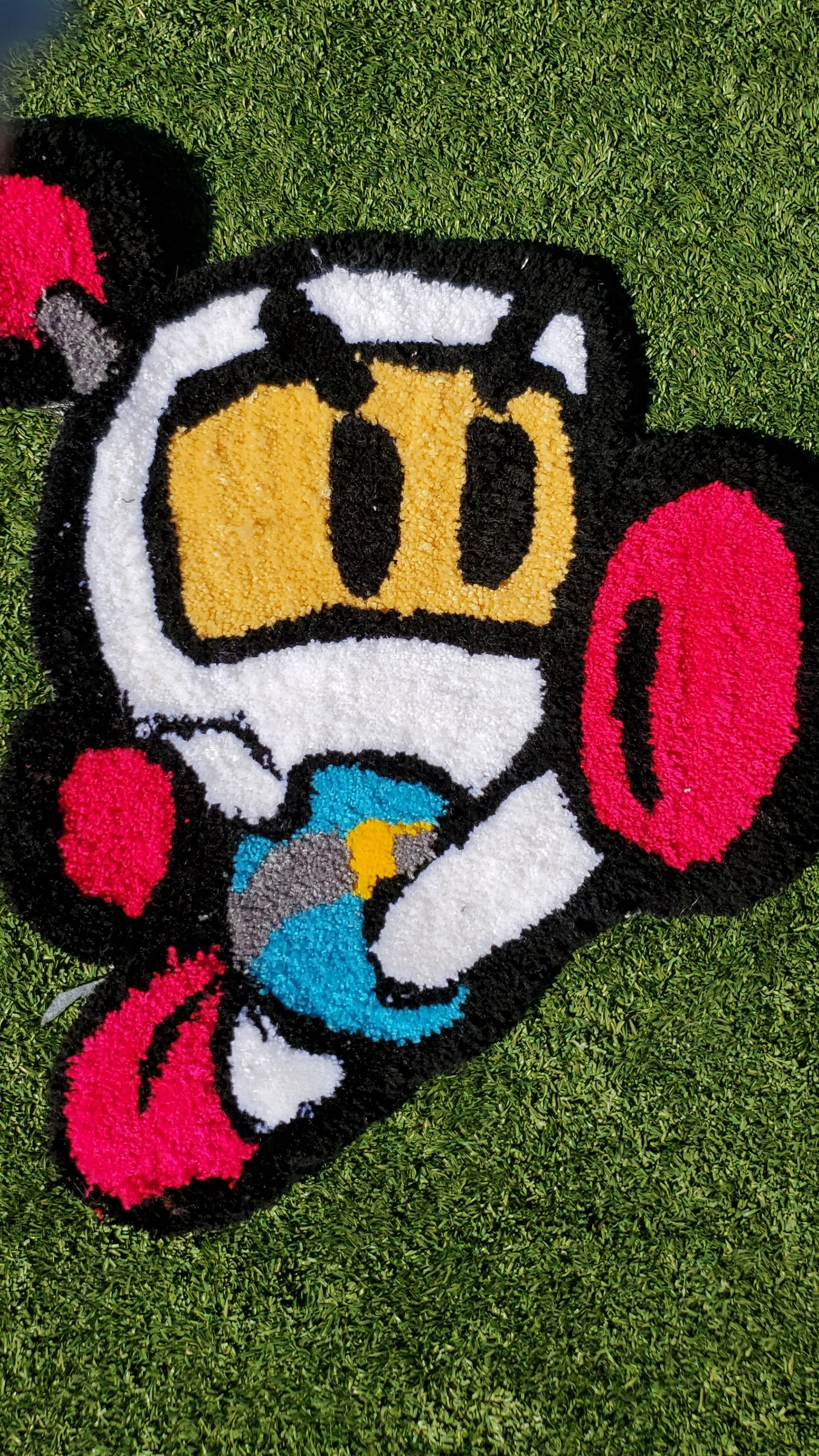 Retro Arcade Bomber Character Rug